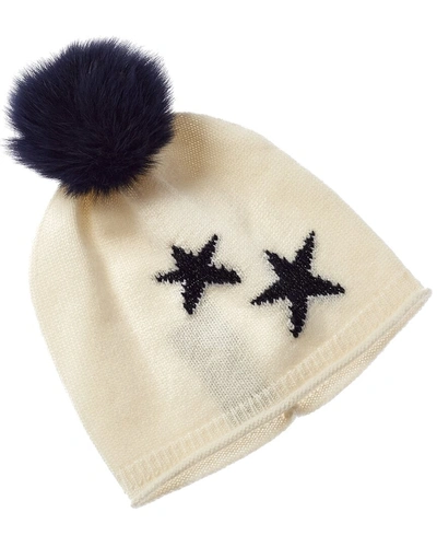 Shop Sofiacashmere Star Cashmere-blend Hat In White