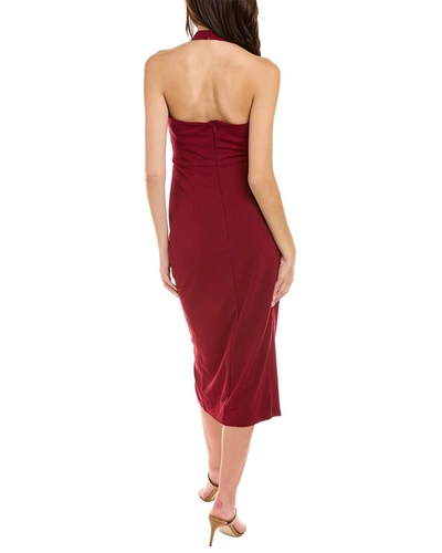 Shop Black By Bariano Lily Halter Midi Dress In Red