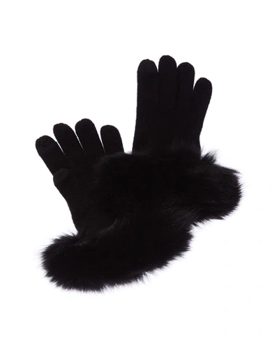 Shop Sofiacashmere Tech Cashmere Gloves In Black