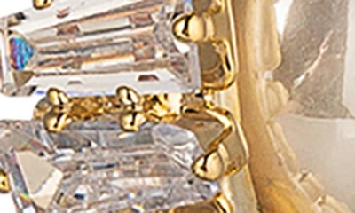 Eye Candy Los Angeles Ava Cz Half Loop Imitation Pearl Earrings In Gold