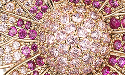 Eye Candy Los Angeles Cz Flower Statement Earrings In Gold