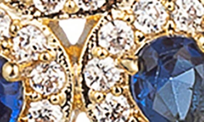 Eye Candy Los Angeles Royal Blue Cz Statement Earrings In Gold