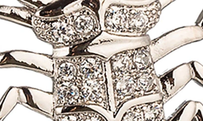 Eye Candy Los Angeles Cz Pavé Beatle Drop Earrings In Silver