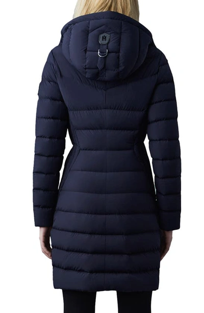 Mackage Farren Detachable-hood Lightweight Down Coat In Navy