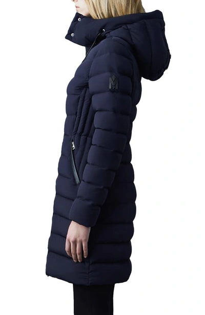 Mackage Farren Detachable-hood Lightweight Down Coat In Navy