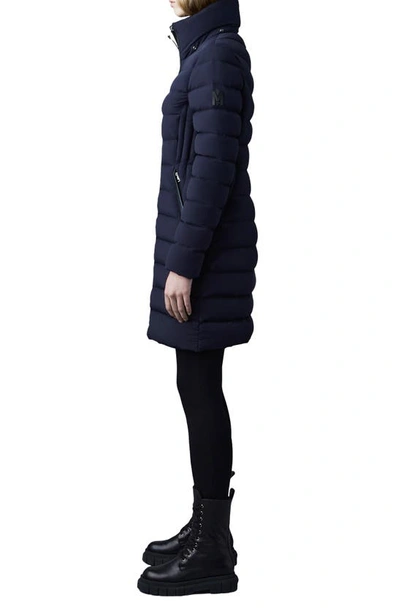 Mackage Farren Detachable-hood Lightweight Down Coat In Navy