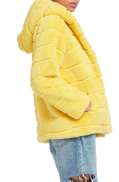 Shop Apparis Goldie 5 Faux Fur Coat In Maize