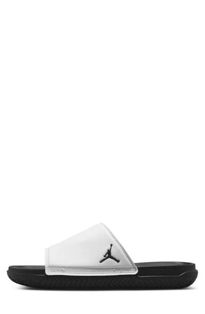 Shop Jordan Play Slide Sandal In White/ Black/ Grey/ Platinum