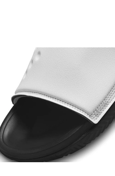 Shop Jordan Play Slide Sandal In White/ Black/ Grey/ Platinum