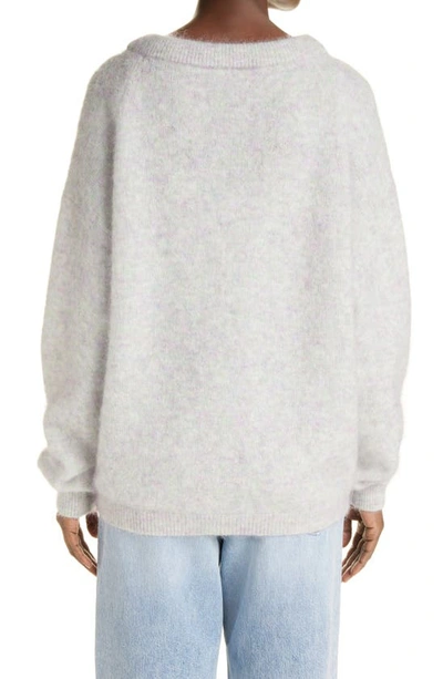 Shop Acne Studios Dramatic Moh Sweater In Soft Green Melange