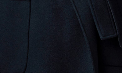 Shop Mackage Thalia Double Face Tie Waist Wool Coat In Black