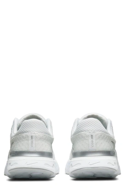 Nike React Infinity Run Flyknit 2 Running Shoe In White/ Platinum/ Silver