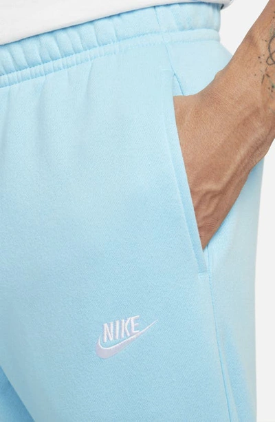 Shop Nike Sportswear Club Fleece Sweatpants In Blue Chill/ White