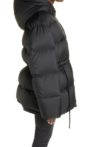 Shop Acne Studios Orsa Nylon Ripstop Hooded Down Puffer Coat In Black