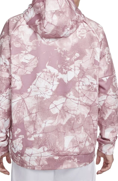 Shop Nike Therma-fit Fitness Pullover Hoodie In Elemental Pink/ Black