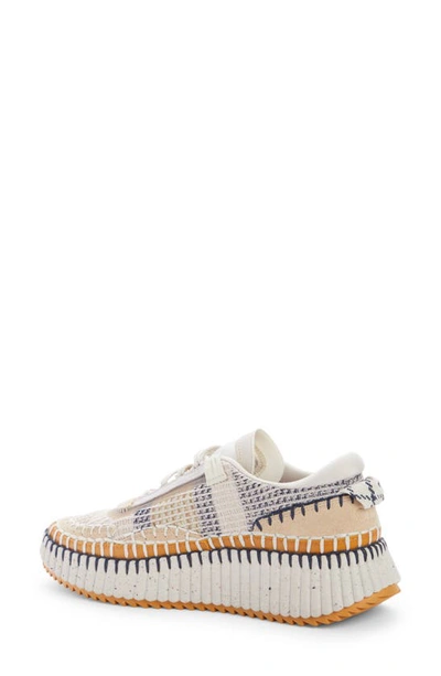 Chloé Nama Embroidered Suede And Recycled-mesh Sneakers In Biscotti Beige