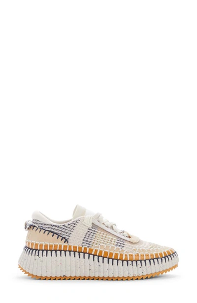 Chloé Nama Embroidered Suede And Recycled-mesh Sneakers In Biscotti Beige