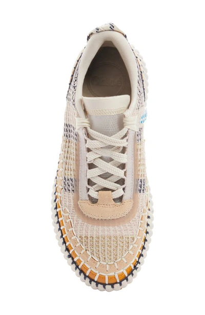 Chloé Nama Embroidered Suede And Recycled-mesh Sneakers In Biscotti Beige