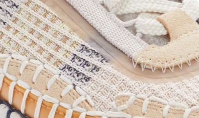 Chloé Nama Embroidered Suede And Recycled-mesh Sneakers In Biscotti Beige