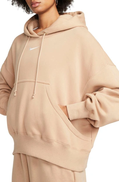 Shop Nike Sportswear Phoenix Fleece Pullover Hoodie In Hemp/ Sail