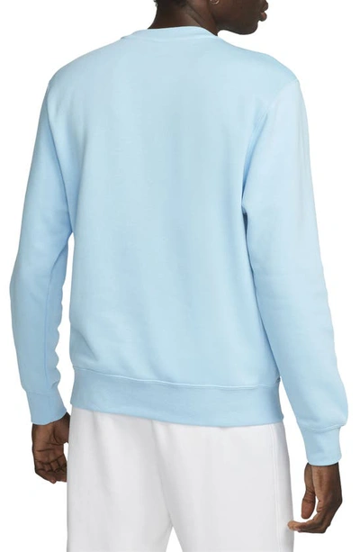Shop Nike Fleece Graphic Pullover Sweatshirt In Blue Chill