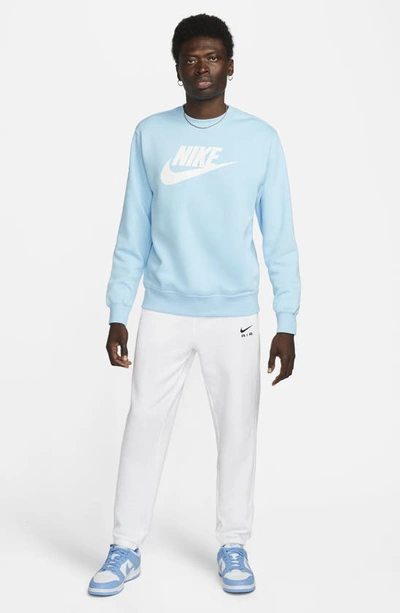Shop Nike Fleece Graphic Pullover Sweatshirt In Blue Chill