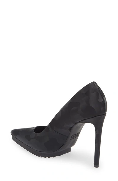 Shop Dkny Carisa Pointed Toe Pump In Black Camo Leather