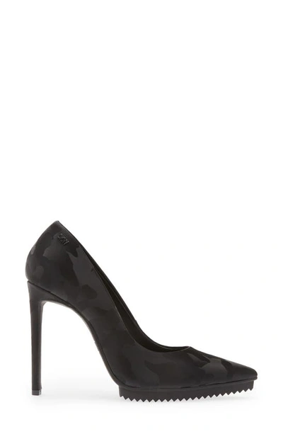 Shop Dkny Carisa Pointed Toe Pump In Black Camo Leather