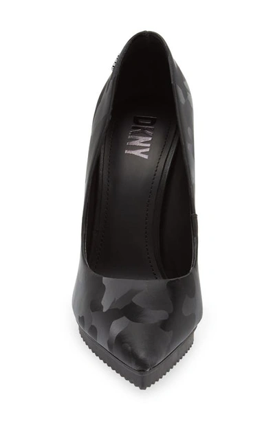 Shop Dkny Carisa Pointed Toe Pump In Black Camo Leather