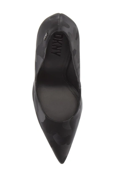 Shop Dkny Carisa Pointed Toe Pump In Black Camo Leather