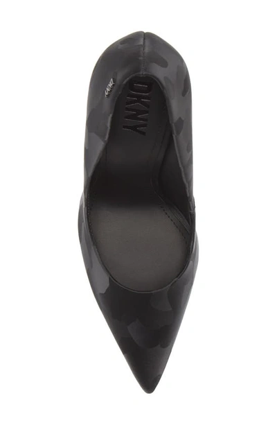 Dkny Carisa Pointed Toe Pump In Black Camo Leather