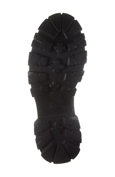 Shop Dkny Sasha Lug Chelsea Boot In Black Leather