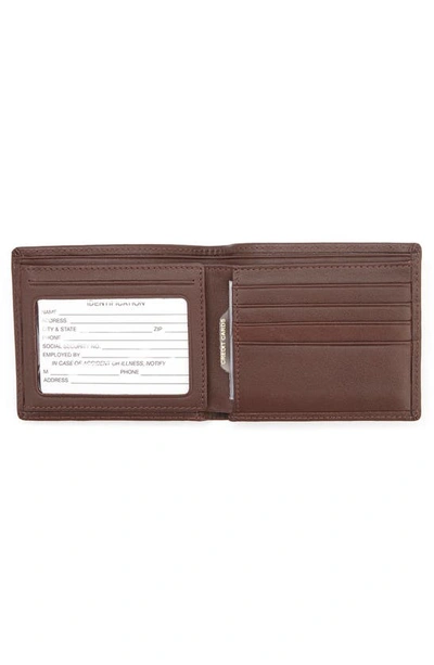 Shop Royce New York Personalized Rfid Leather Trifold Wallet In Brown- Gold Foil