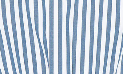 Shop Habitual Girl Kids' Stripe Puff Sleeve Fit & Flare Dress In Blue Stripe