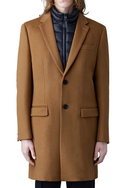 Shop Mackage Skai-z Wool Blend Coat With Removable Down Bib In Camel