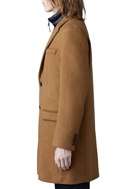 Shop Mackage Skai-z Wool Blend Coat With Removable Down Bib In Camel