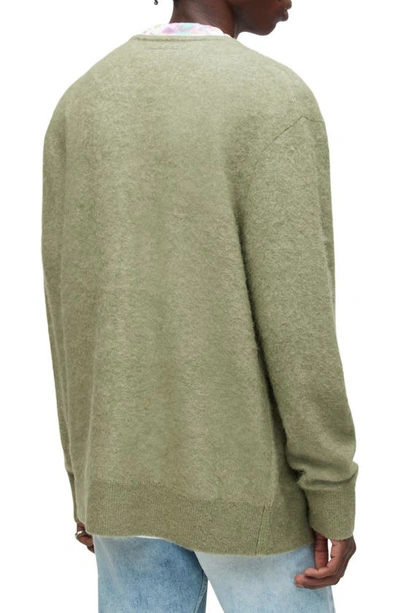 Allsaints Renn Relaxed Fit Cardigan In Moss Green