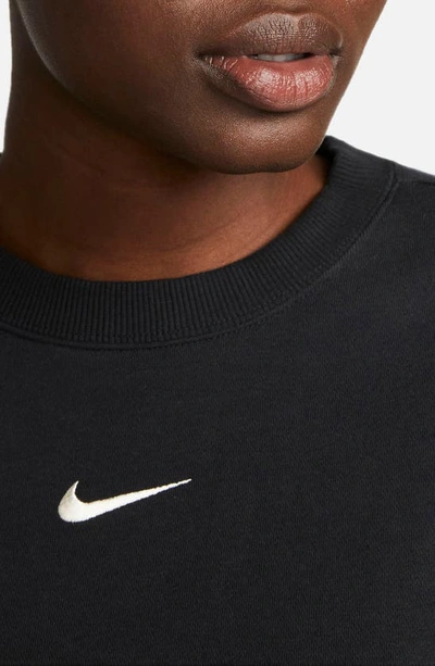 Shop Nike Sportswear Phoenix Sweatshirt In Black/ Sail