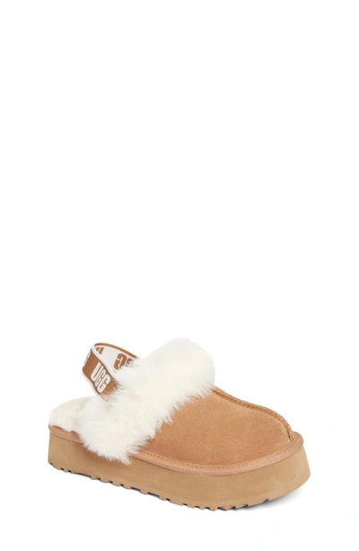 Ugg Girl s Funkette Suede Shearling Slippers Kids In Chestnut