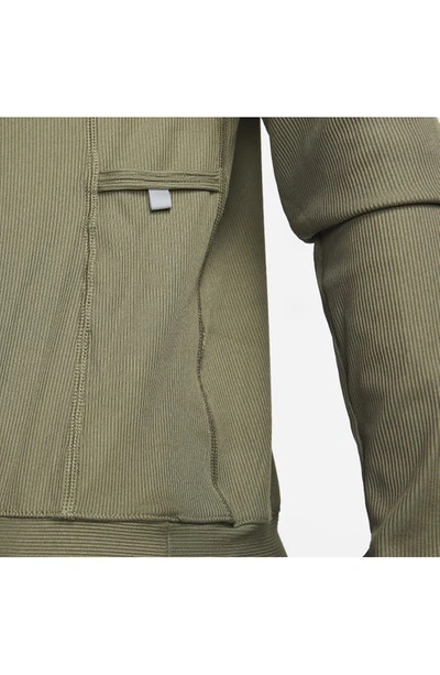 Shop Nike Element Half Zip Pullover In Medium Olive/ Olive Aura