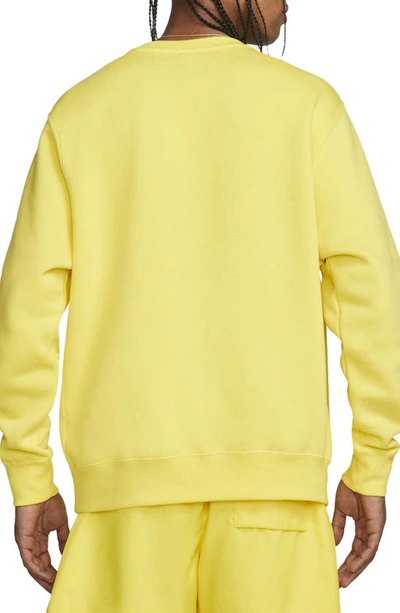 Shop Nike Fleece Graphic Pullover Sweatshirt In Yellow Strike