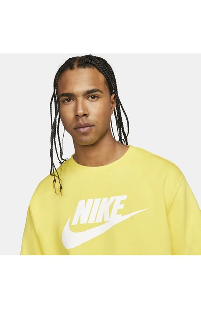 Shop Nike Fleece Graphic Pullover Sweatshirt In Yellow Strike