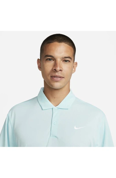 Shop Nike Court Dri-fit Polo In Glacier Blue/ White