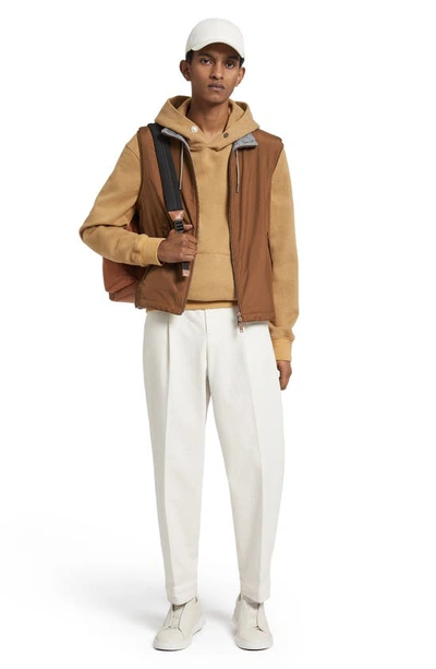 Zegna Zephyr Reversible Vest In Vicuna