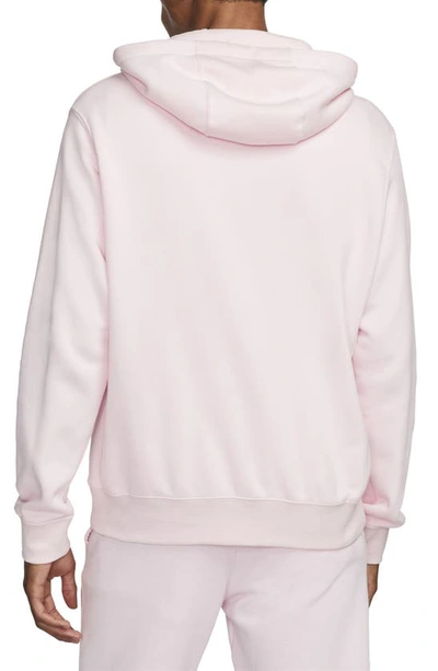 Shop Nike Club Zip-up Logo Hoodie In Pink Foam/ Pink Foam