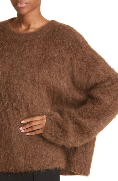 Shop Totême Biella Alpaca Blend Sweater In Saddle Brown