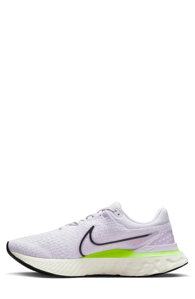 Nike React Infinity Run Flyknit 3 Running Shoe In Barely Grape/ Sail/ Green