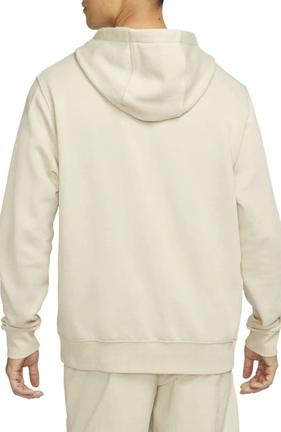 Shop Nike Sportswear Club Fleece Logo Hoodie In Rattan/ Rattan/ White