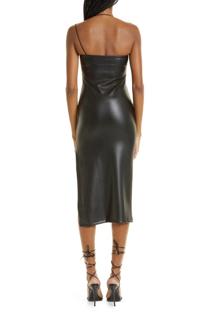 Shop Alix Nyc Rocco Strappy Halter Neck Faux Leather Dress In Black