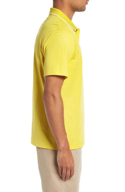 Shop Ted Baker Galton Tipped Cotton Blend Polo In Yellow